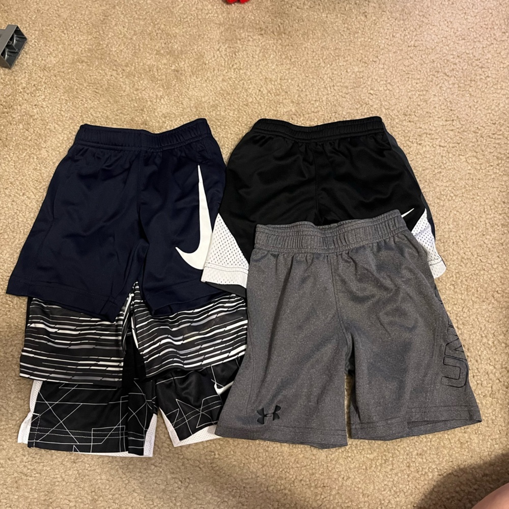 Bundle of 4T Nike and Under Armour Shorts